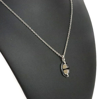 HERMES Mini Maillon PM Black Silver Necklace