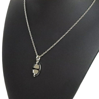 HERMES Mini Maillon PM Black Silver Necklace