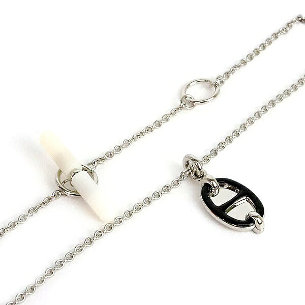 HERMES Mini Maillon PM Black Silver Necklace