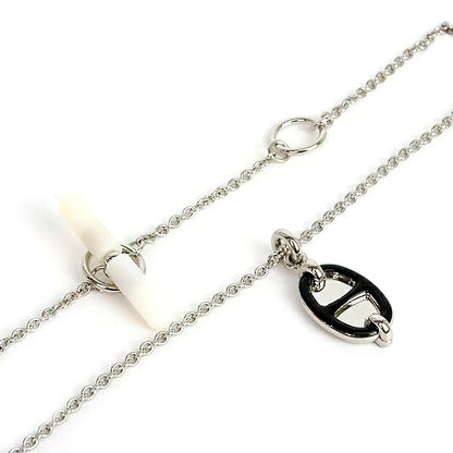 HERMES Mini Maillon PM Black Silver Necklace