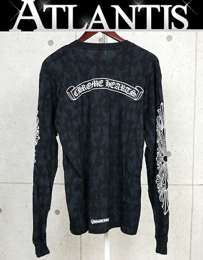 CHROME HEARTS Black CH Cross Floral Sleeve Shirt Size L