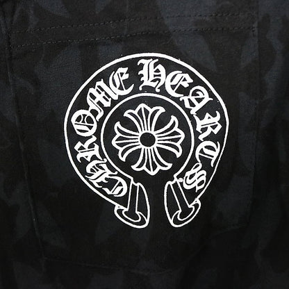 CHROME HEARTS Black CH Cross Floral Sleeve Shirt Size L