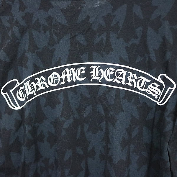 CHROME HEARTS Black CH Cross Floral Sleeve Shirt Size L