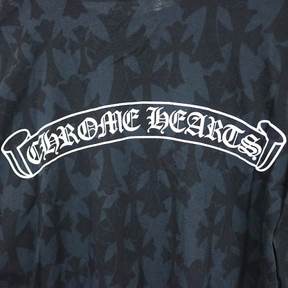 CHROME HEARTS Black CH Cross Floral Sleeve Shirt Size L