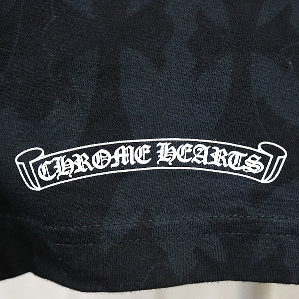CHROME HEARTS Black CH Cross Floral Sleeve Shirt Size L