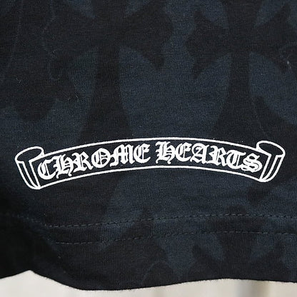CHROME HEARTS Black CH Cross Floral Sleeve Shirt Size L