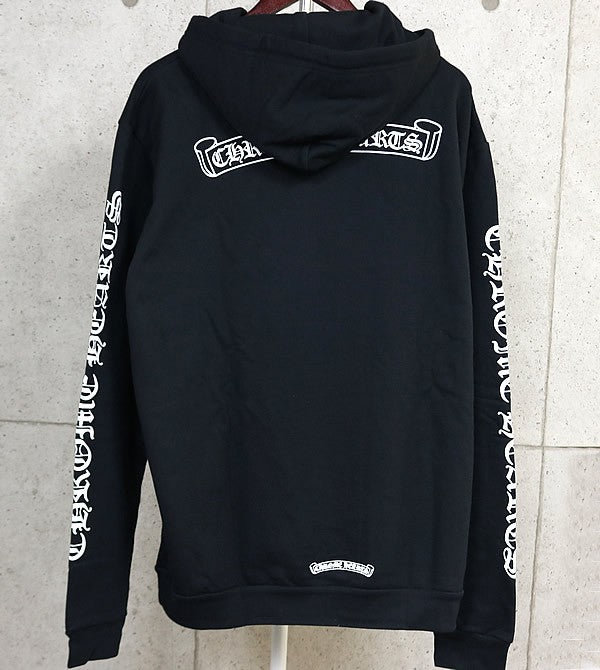 CHROME HEARTS Scroll Label Cotton Hoodie Black Size L