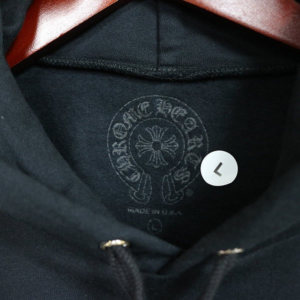 CHROME HEARTS Scroll Label Cotton Hoodie Black Size L