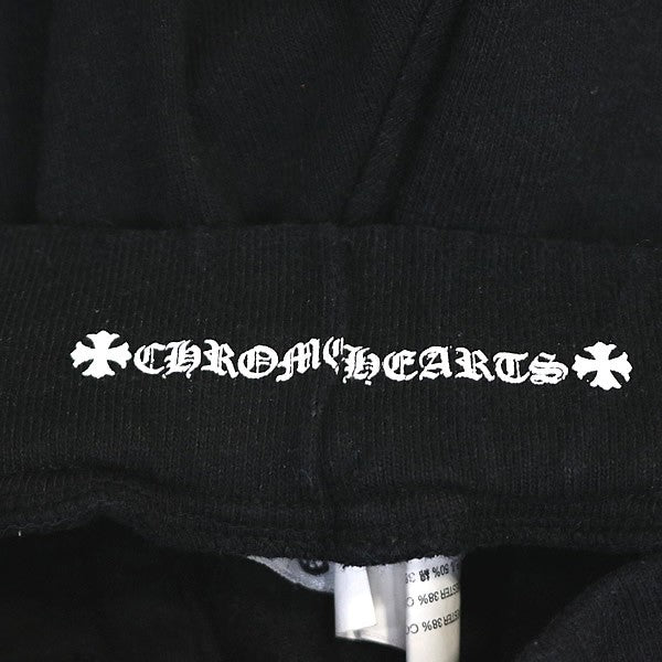 CHROME HEARTS T-Bar Horseshoe Print Shorts Black Sweatshirt Size M