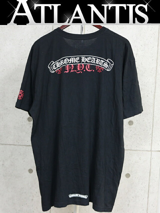 CHROME HEARTS NYC Scroll Label Logo T-Shirt Black Size XXL