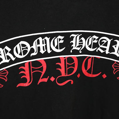 CHROME HEARTS NYC Scroll Label Logo T-Shirt Black Size XXL
