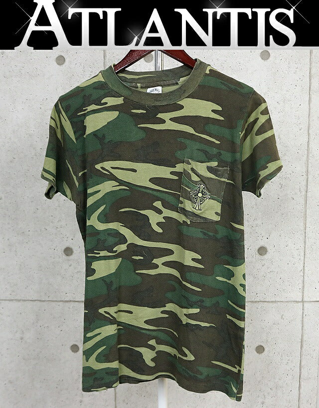 CHROME HEARTS Vintage Camo Cross Embroidered T-Shirt Size L