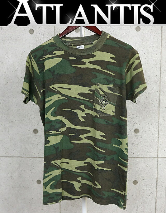 CHROME HEARTS Vintage Camo Cross Embroidered T-Shirt Size L