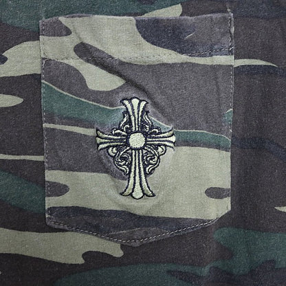 CHROME HEARTS Vintage Camo Cross Embroidered T-Shirt Size L