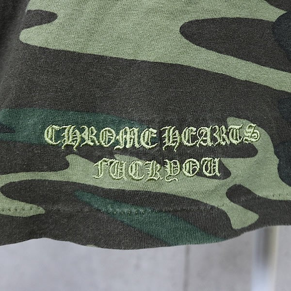 CHROME HEARTS Vintage Camo Cross Embroidered T-Shirt Size L
