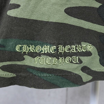 CHROME HEARTS Vintage Camo Cross Embroidered T-Shirt Size L
