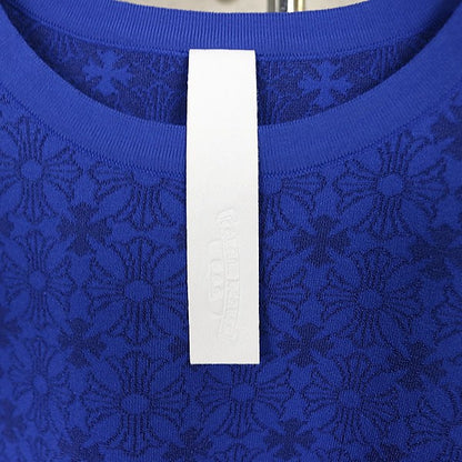 CHROME HEARTS CH Plus Sleeveless Knit Sweater Blue Size L