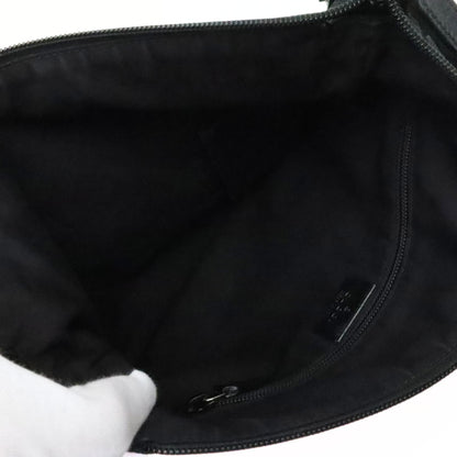 GUCCI GG Canvas Leather Shoulder Bag Black