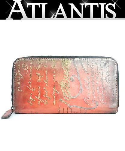 Berluti Bespoke Calligraphy Scritto Leather Wallet Brown