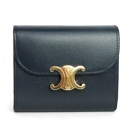 CELINE Triomphe Small Flap Teal Blue Wallet