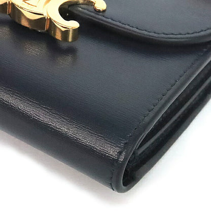 CELINE Triomphe Small Flap Teal Blue Wallet
