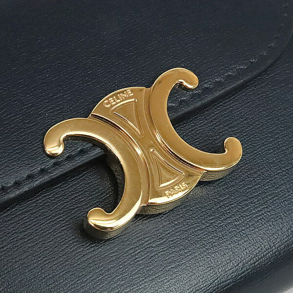 CELINE Triomphe Small Flap Teal Blue Wallet
