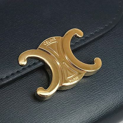 CELINE Triomphe Small Flap Teal Blue Wallet