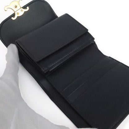 CELINE Triomphe Small Flap Teal Blue Wallet