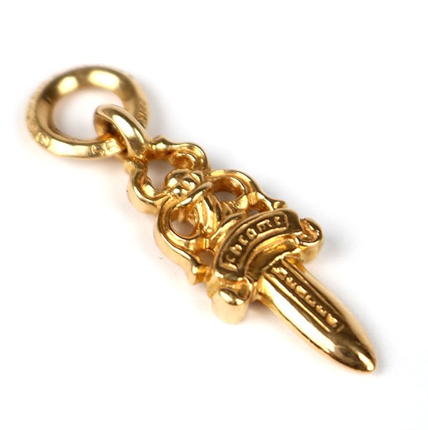 CHROME HEARTS 22K Old Dagger #5 Diamond Charm Gold