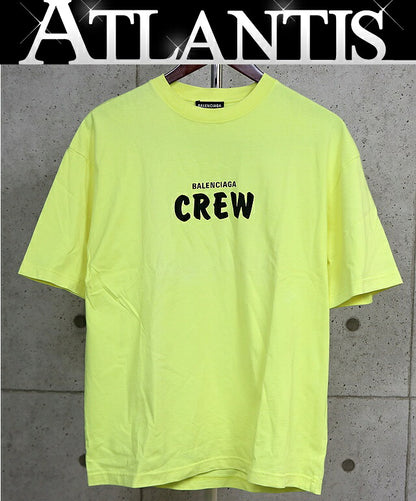 BALENCIAGA CREW Short Sleeve T-Shirt Yellow Size S