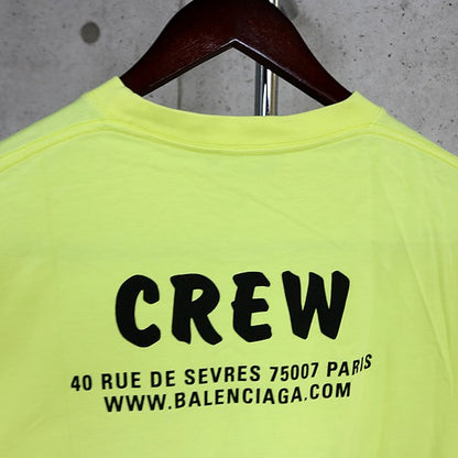 BALENCIAGA CREW Short Sleeve T-Shirt Yellow Size S