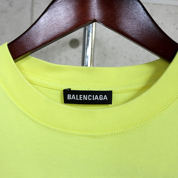 BALENCIAGA CREW Short Sleeve T-Shirt Yellow Size S
