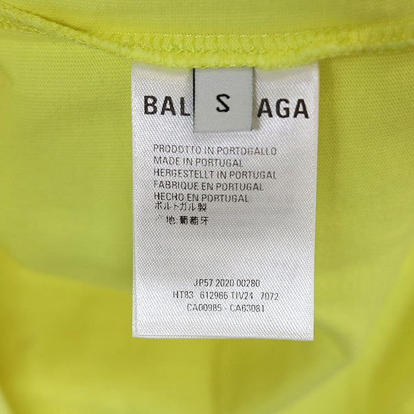BALENCIAGA CREW Short Sleeve T-Shirt Yellow Size S