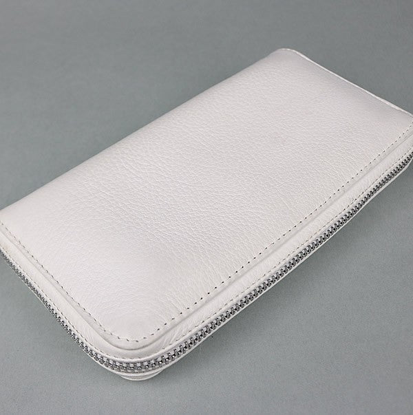 CHROME HEARTS REC F ZIP #2 3 Cemetery Cross Wallet White