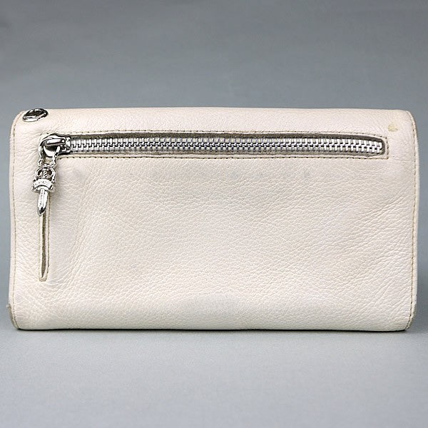CHROME HEARTS Wave Tri-fold Cross Button Wallet White