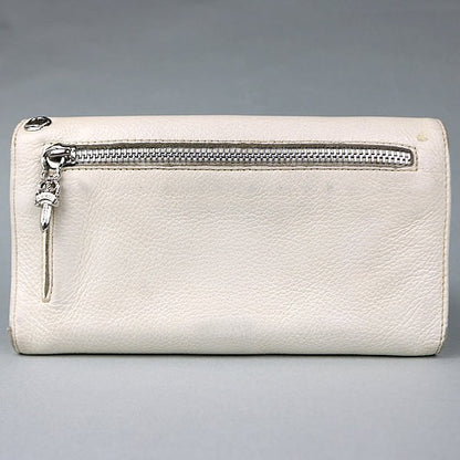 CHROME HEARTS Wave Tri-fold Cross Button Wallet White