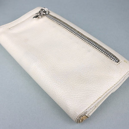 CHROME HEARTS Wave Tri-fold Cross Button Wallet White