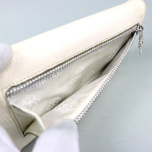 CHROME HEARTS Wave Tri-fold Cross Button Wallet White