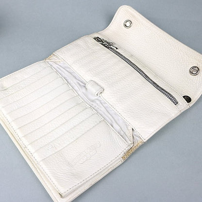 CHROME HEARTS Wave Tri-fold Cross Button Wallet White