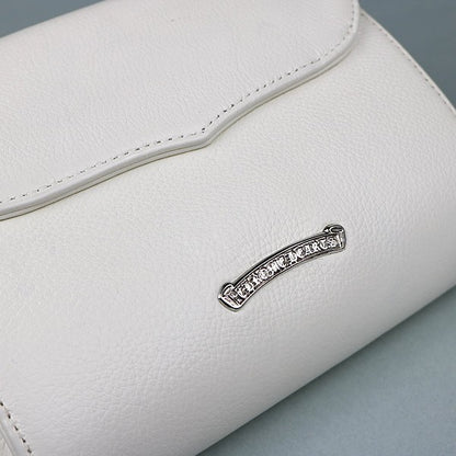 CHROME HEARTS Dog Adams Small CH Cross Leather White