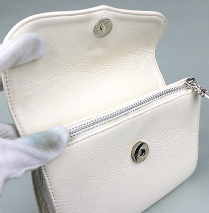 CHROME HEARTS Dog Adams Small CH Cross Leather White