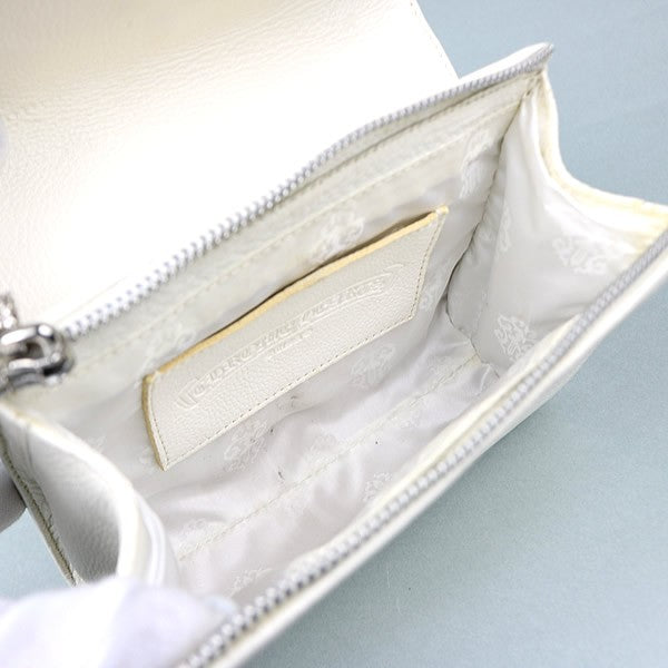 CHROME HEARTS Dog Adams Small CH Cross Leather White