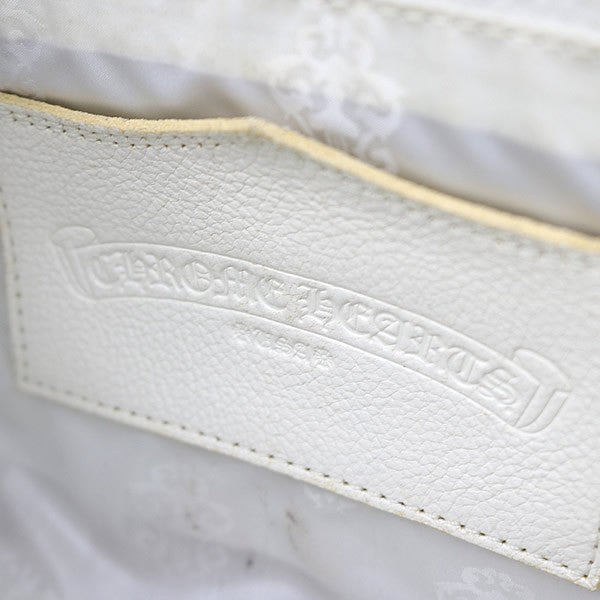 CHROME HEARTS Dog Adams Small CH Cross Leather White