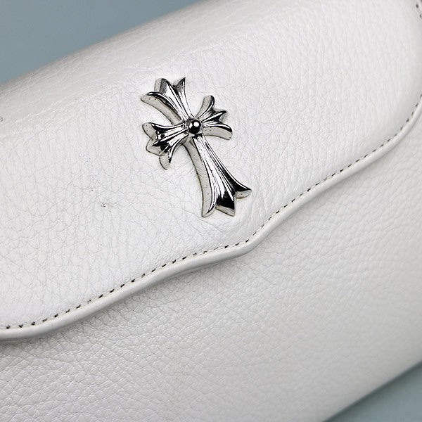 CHROME HEARTS Dog Adams Small CH Cross Leather White
