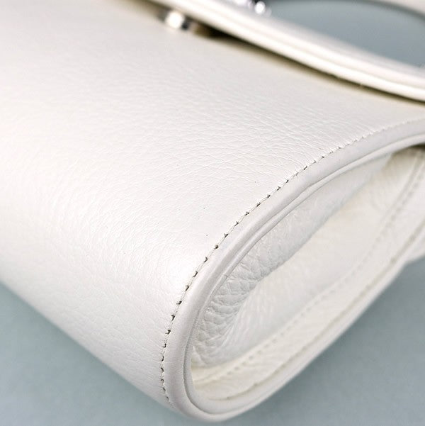 CHROME HEARTS Dog Adams Small CH Cross Leather White