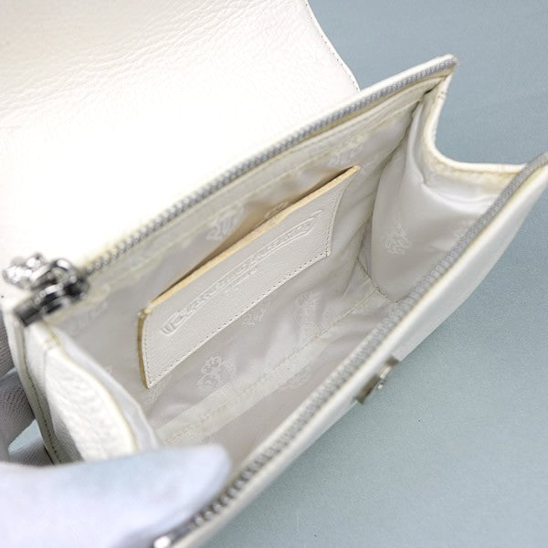 CHROME HEARTS Dog Adams Small CH Cross Leather White