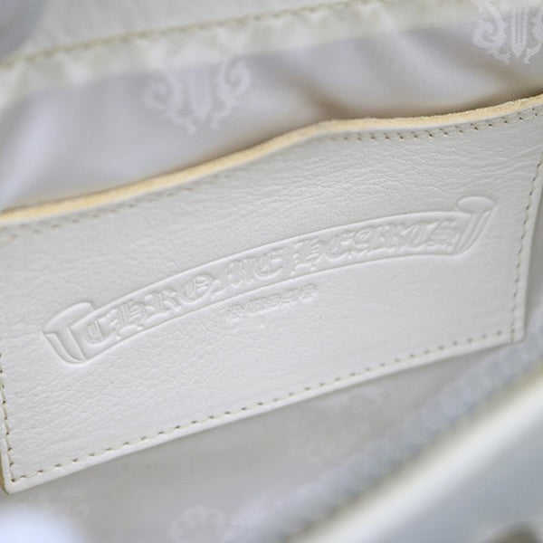 CHROME HEARTS Dog Adams Small CH Cross Leather White