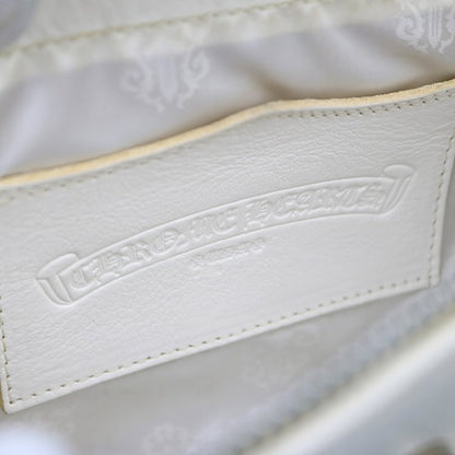 CHROME HEARTS Dog Adams Small CH Cross Leather White
