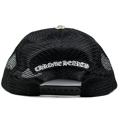 CHROME HEARTS Cemetery Cross Patch Trucker Hat Black/Red