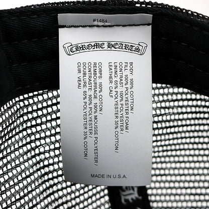 CHROME HEARTS Cemetery Cross Patch Trucker Hat Black/Red
